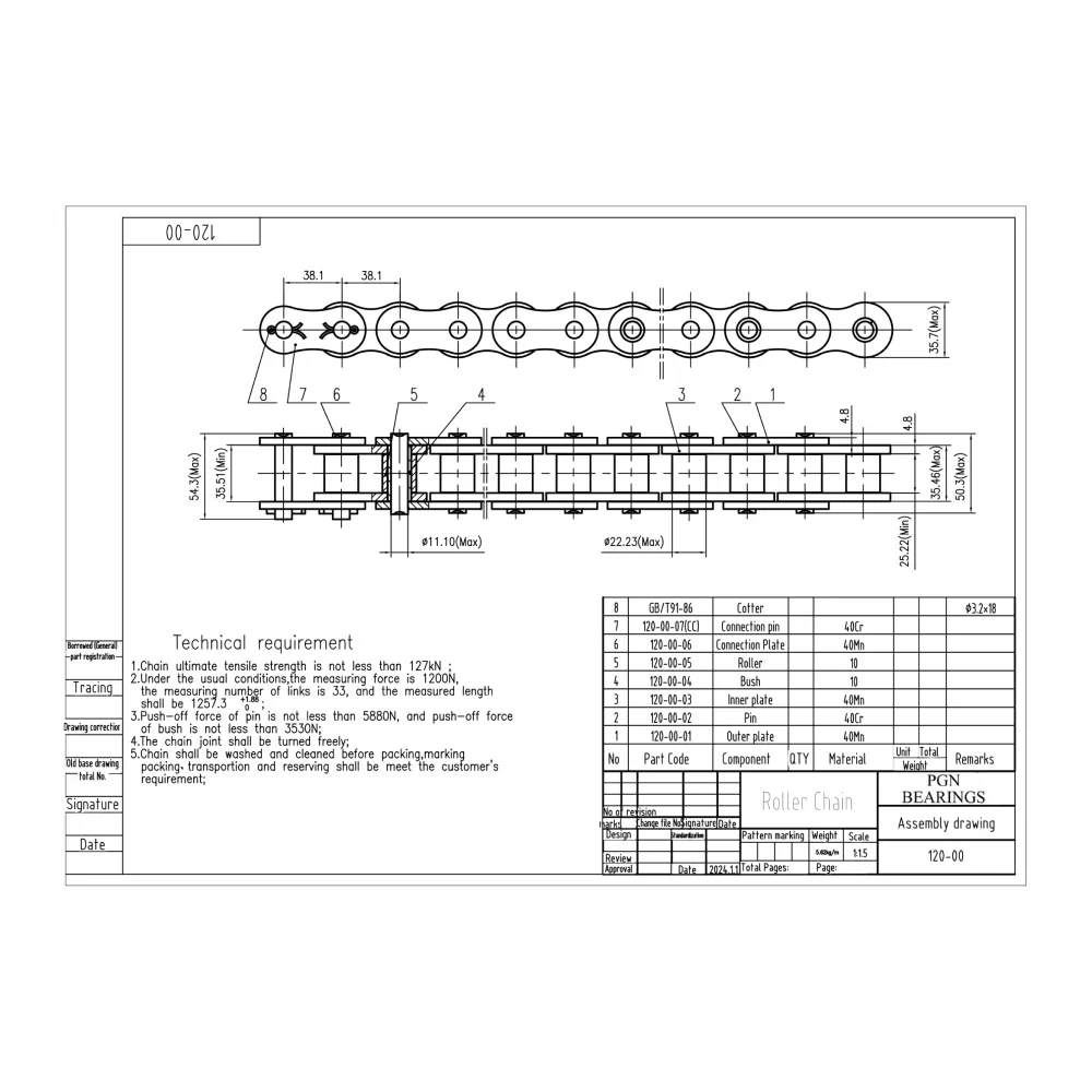 #120 Roller Chain x 10 FEET + 2 Free Connecting Links - Image 2