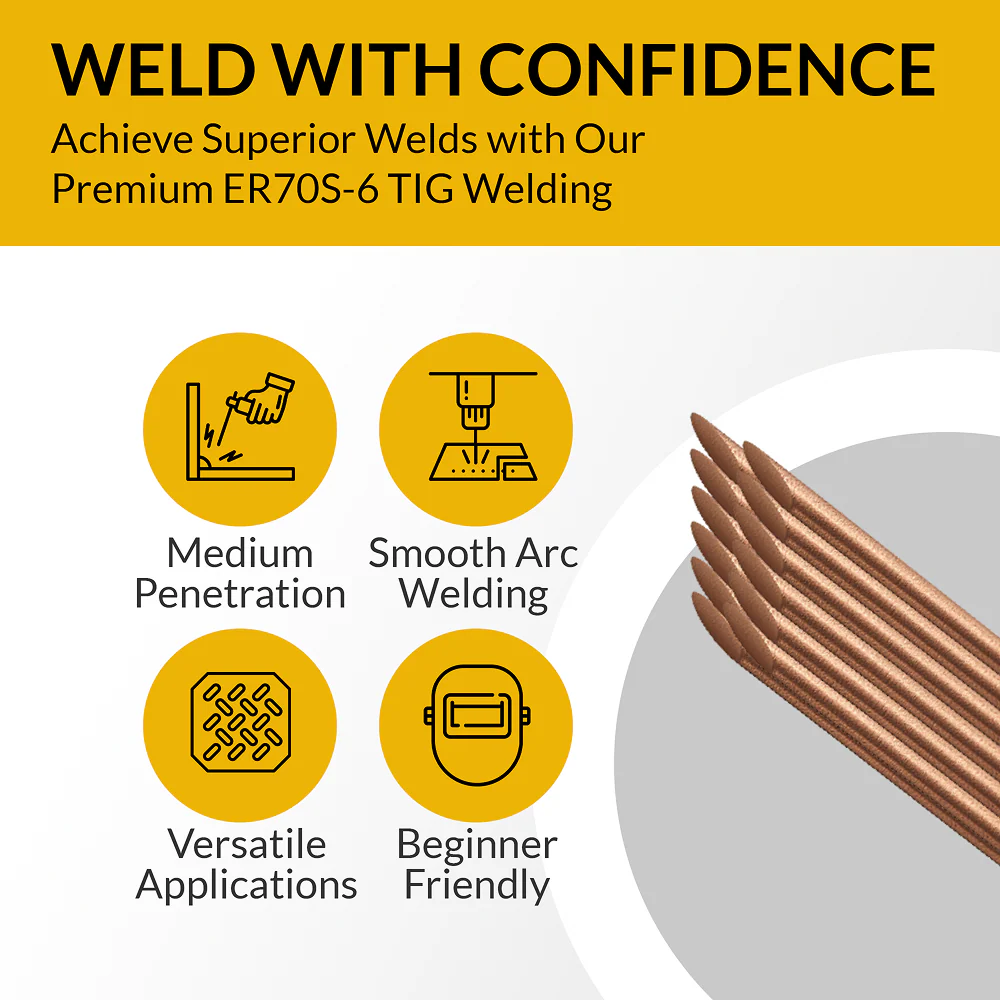INEFIL ER70S-6 TIG 1/16" × 36" Mild Steel Welding Rods – 10 lb Box - Image 3
