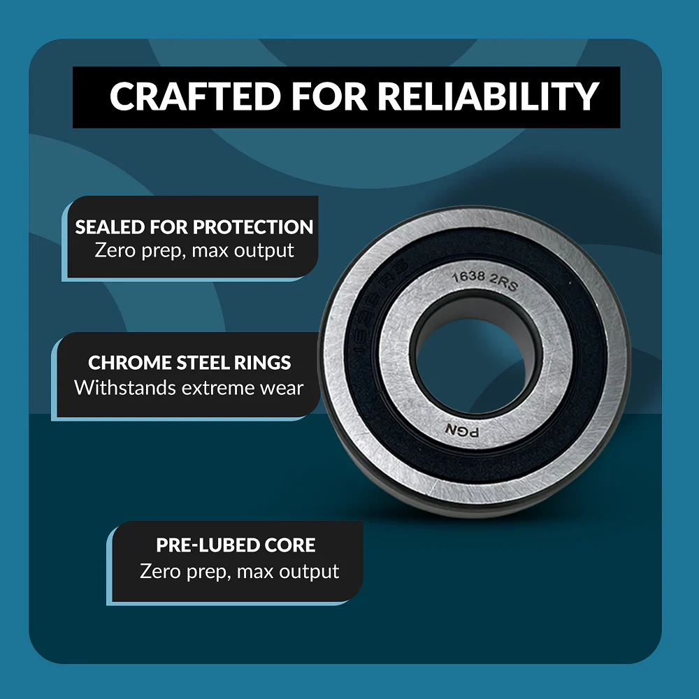 PGN 1638-2RS Bearing - C0 Pre-Lubricated Chrome Steel Sealed Ball Bearing - Image 3