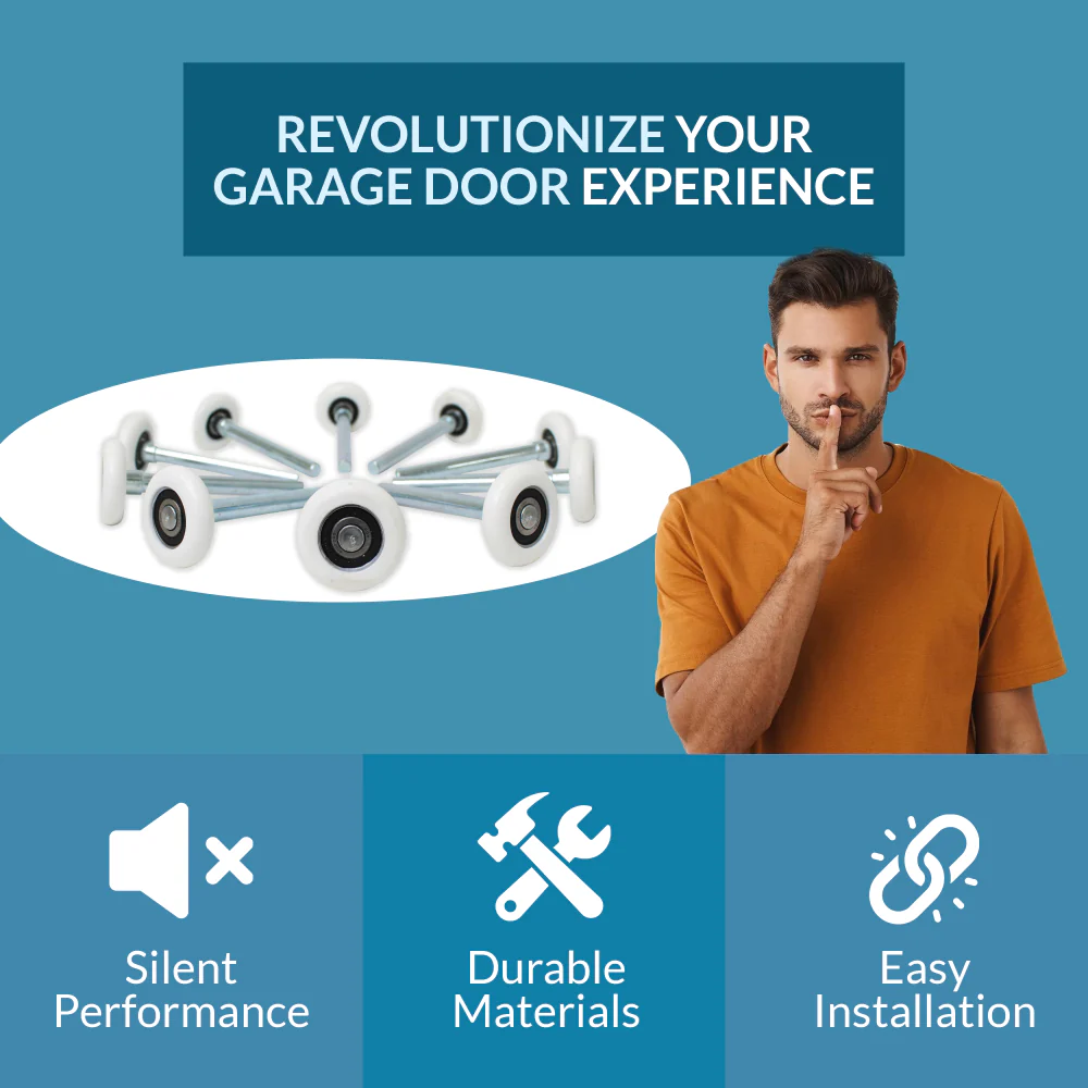 PGN Garage Door Rollers 10 Pack, Nylon Garage Door Wheels, Quiet & Heavy Duty Rollers Replacement, 4” Stem, 6200-2RS Sealed Bearings - Image 2