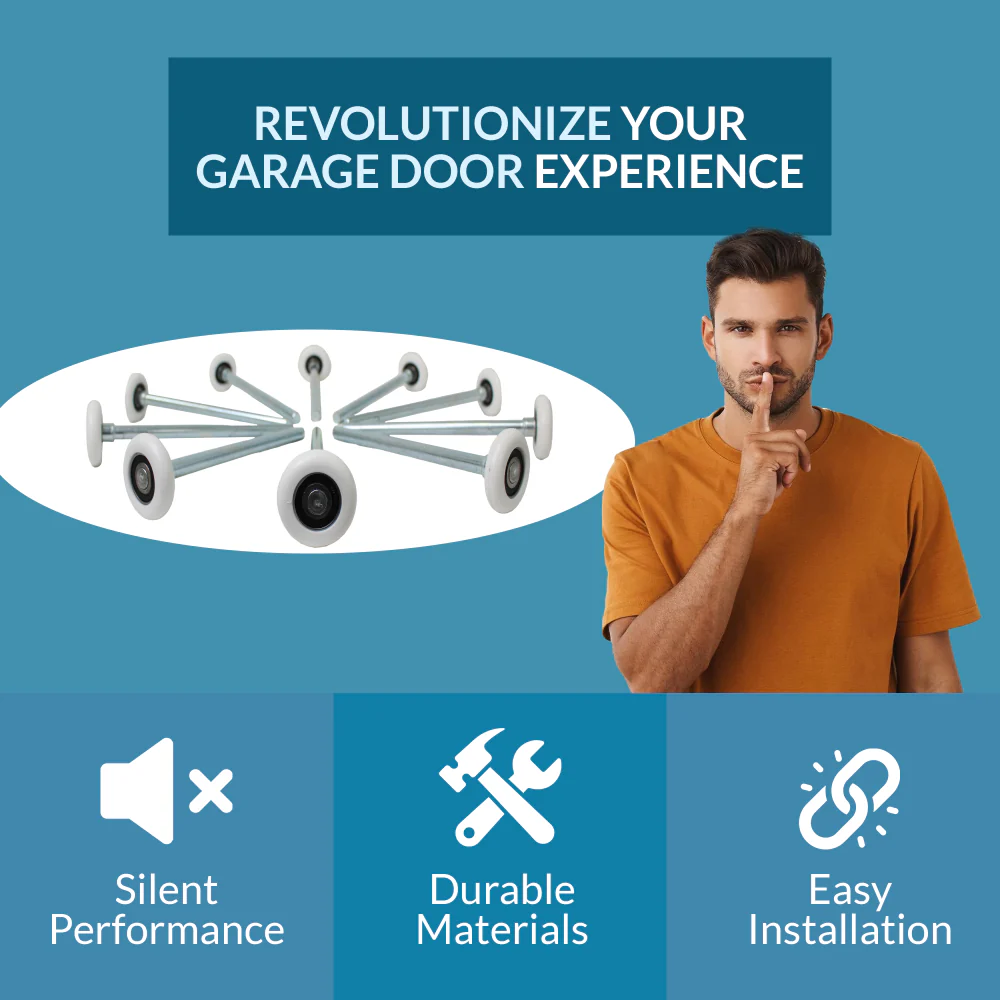 PGN Garage Door Rollers 10 Pack, Nylon Garage Door Wheels, Quiet & Heavy Duty Rollers Replacement, 7” Stem, 6200-2RS Sealed Bearings - Image 2