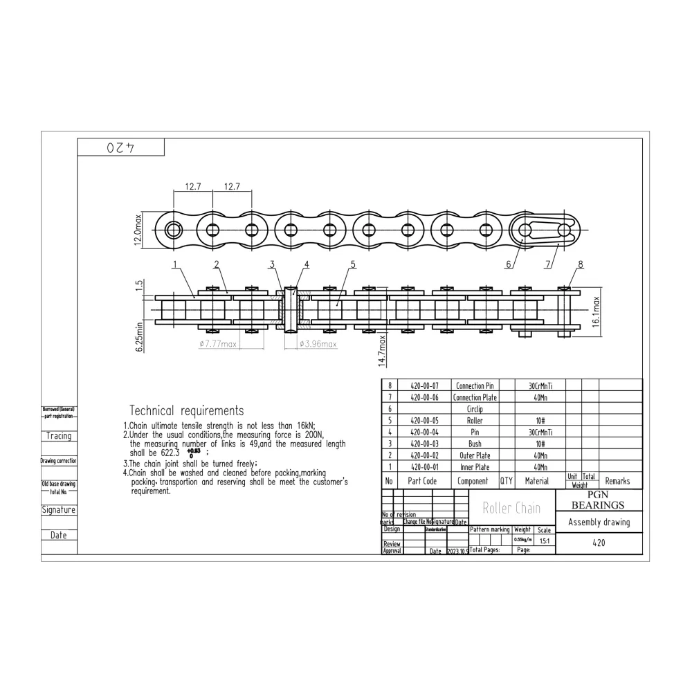 #420 Motorcycle Chain 102 Links + Free Connecting Link - Image 2