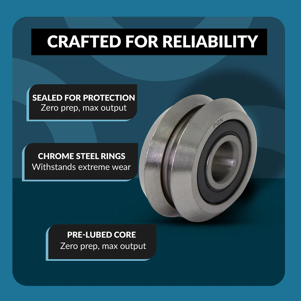RM2-2RS 3/8" V Groove Roller Ball Bearing - Image 4